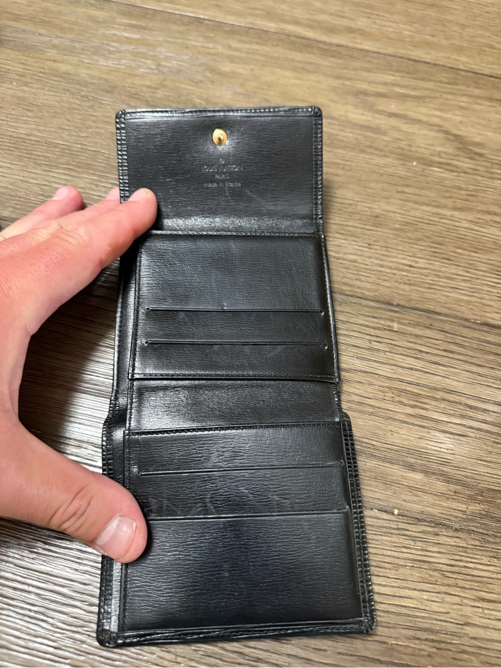 Louis Vuitton Black Textured Leather Bifold Wallet-COA included - Picture 5 of 7